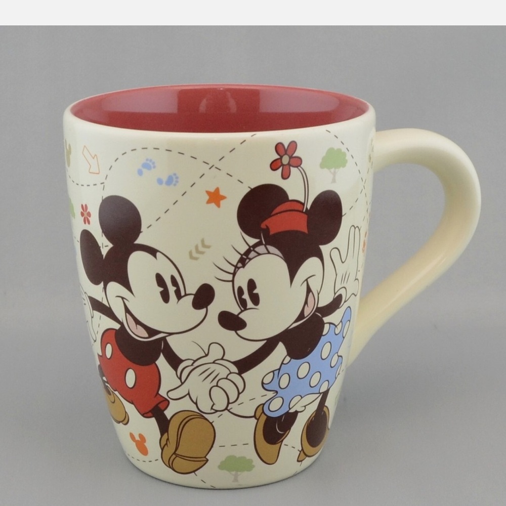 Disney Store Coffee Tea Mug Mickey Mouse Minnie Pluto Walking in the Park 16oz